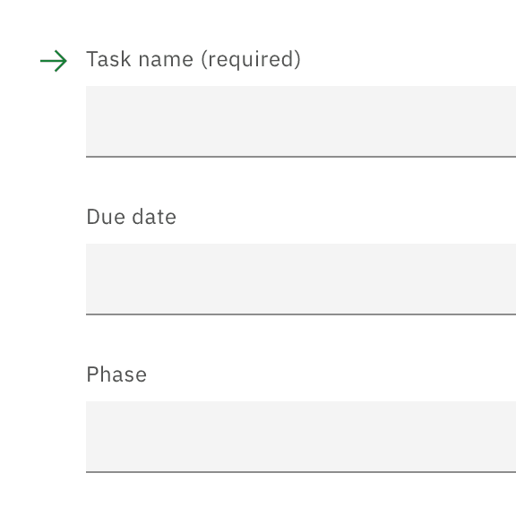 Example showing required field indicator