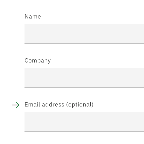 Example showing optional field indicator